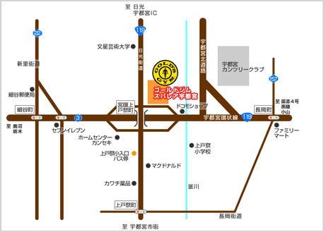 ゴールドジムスパレア宇都宮MAP